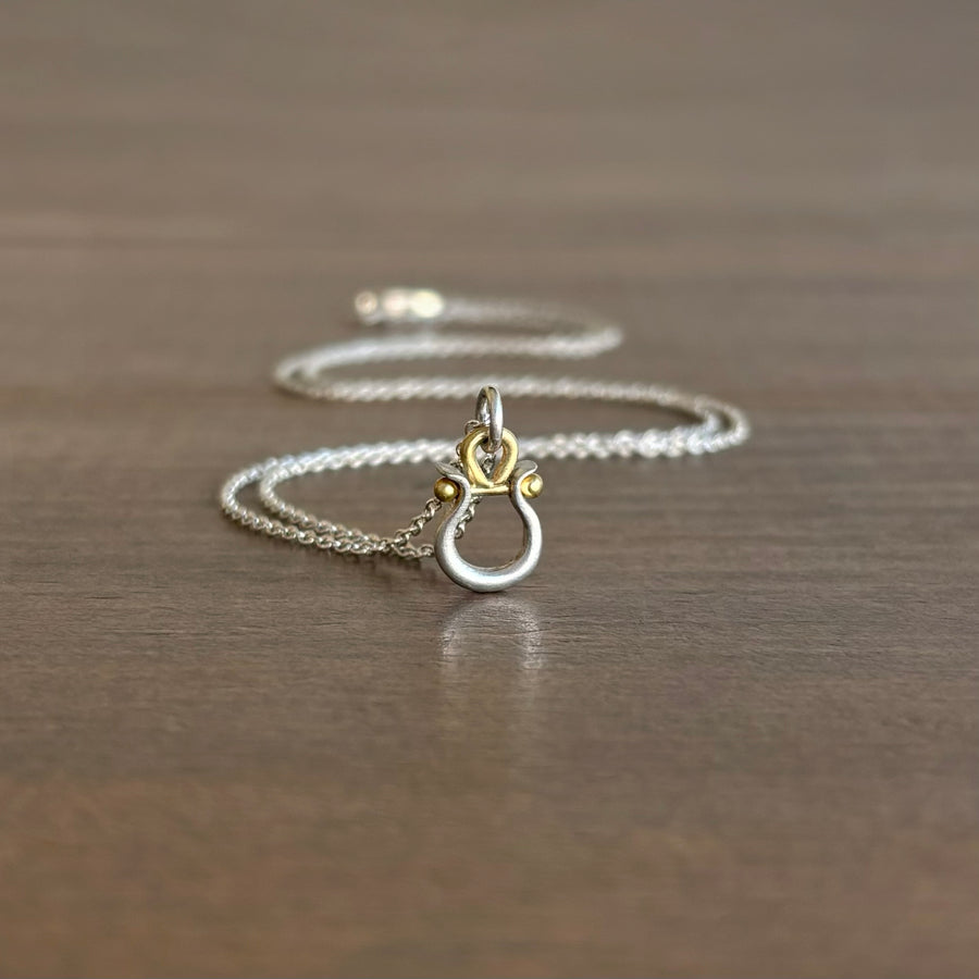 Mixed Metal Lyre Pendant