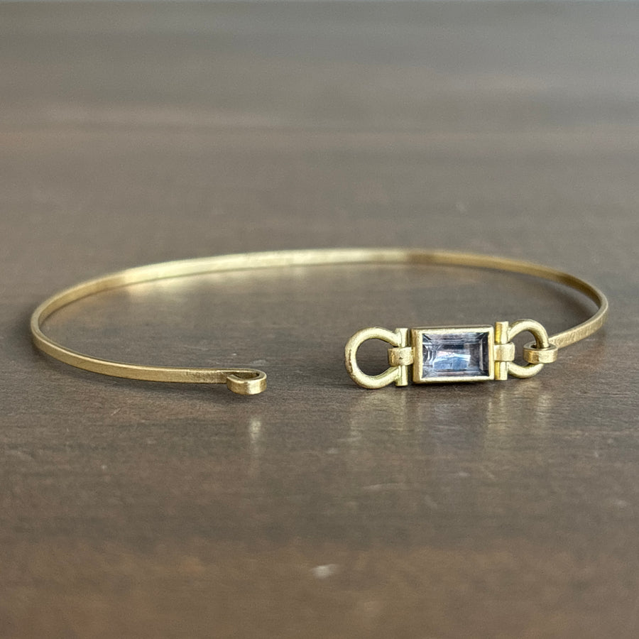 Violet Montana Sapphire Rectangle Bracelet by Monika Krol side view 1