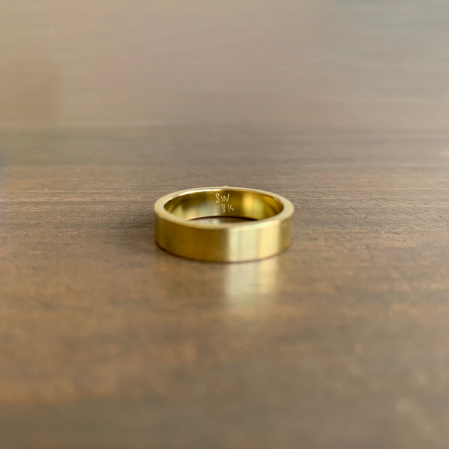  Wide Band Diamond Shield Ring side view 3