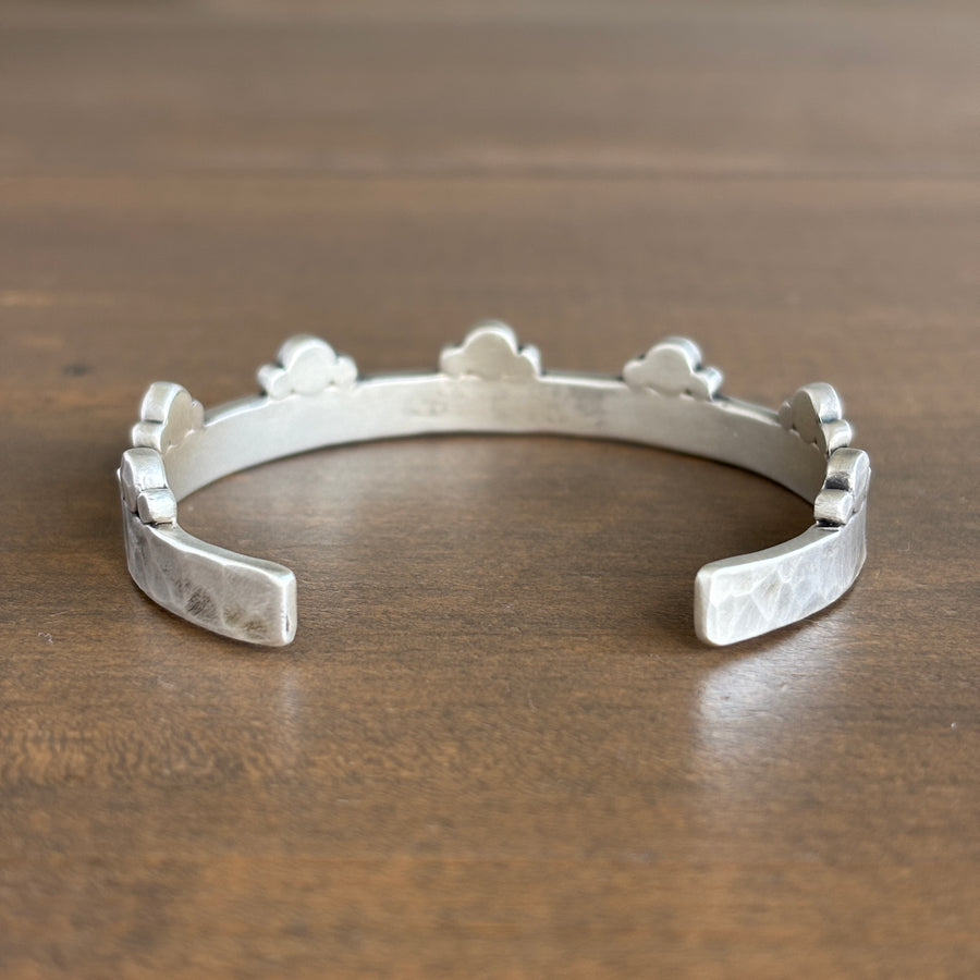 Wide Sterling Silver Trios Cuff Bracelet back