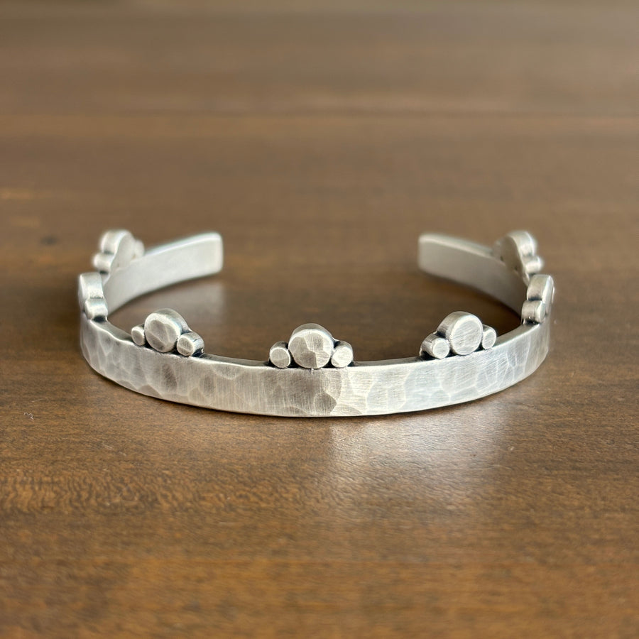 Wide Sterling Silver Trios Cuff Bracelet
