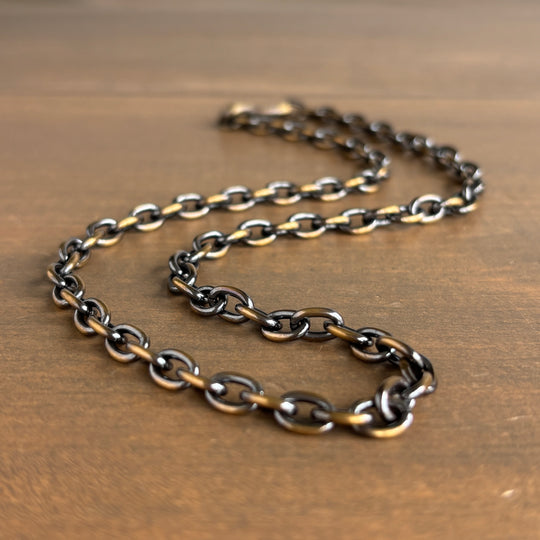 Work Patina Brass Classic Chain Necklace 