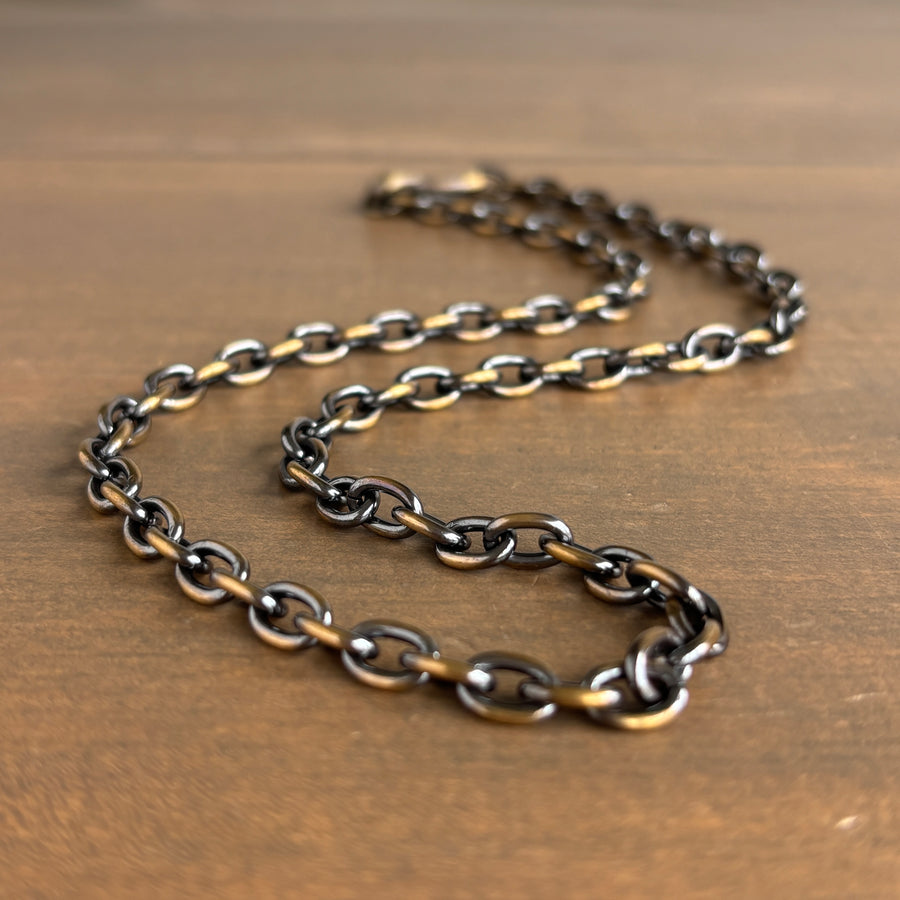 Work Patina Brass Classic Chain Necklace 