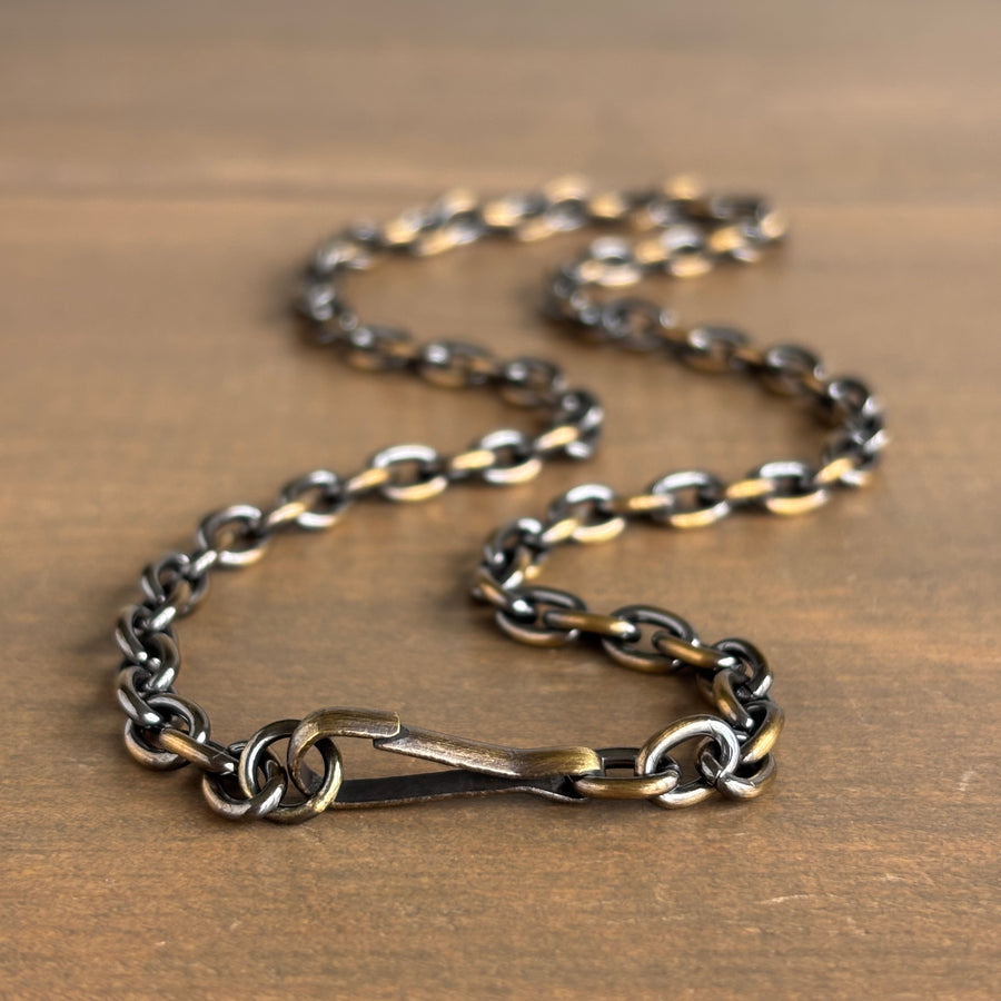 Work Patina Brass Classic Chain Necklace 2