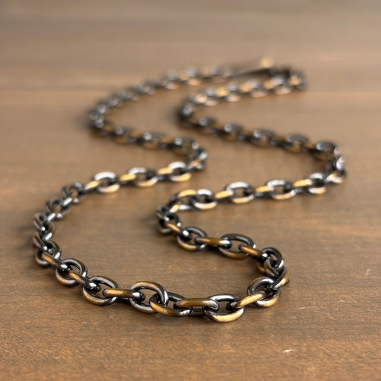 Work Patina Brass Service Chain Necklace