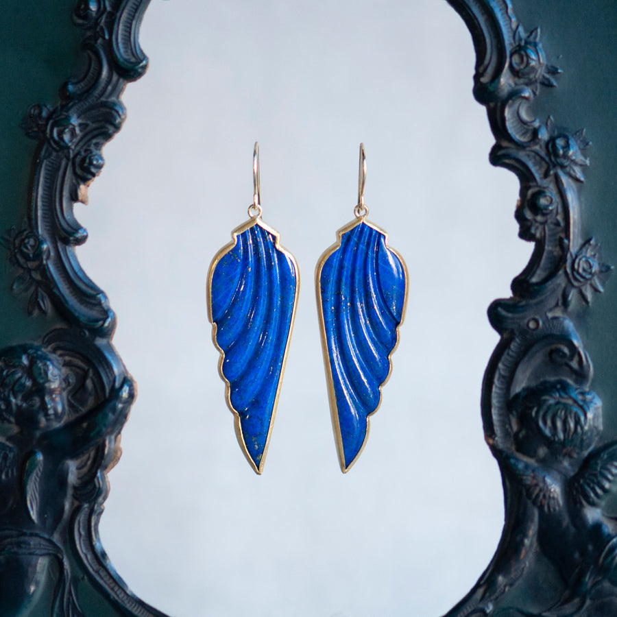 Lapis Wing Earrings