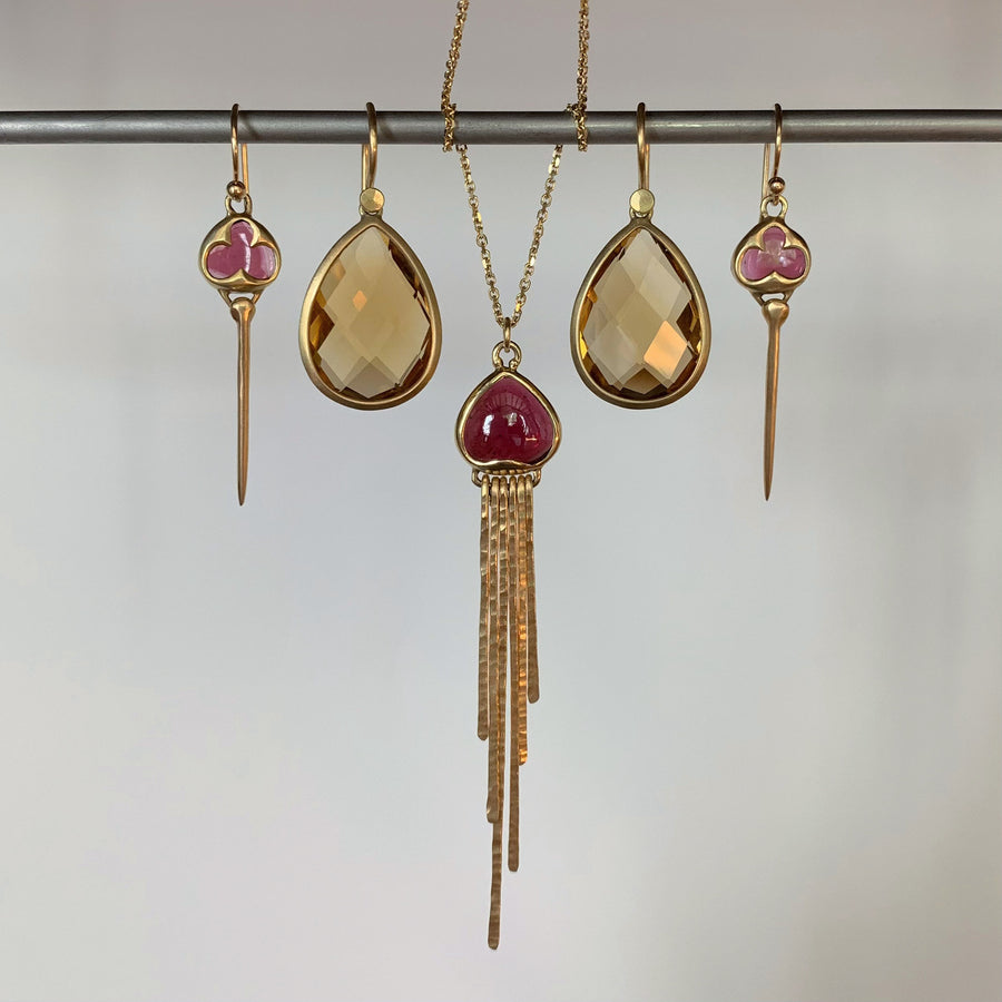 Garnet Jellyfish Pendant
