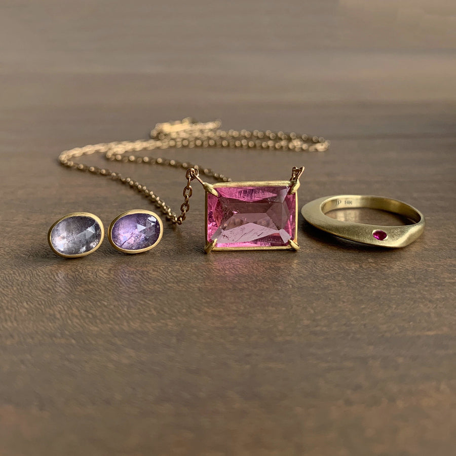 Gold Montauk Ring with Ruby