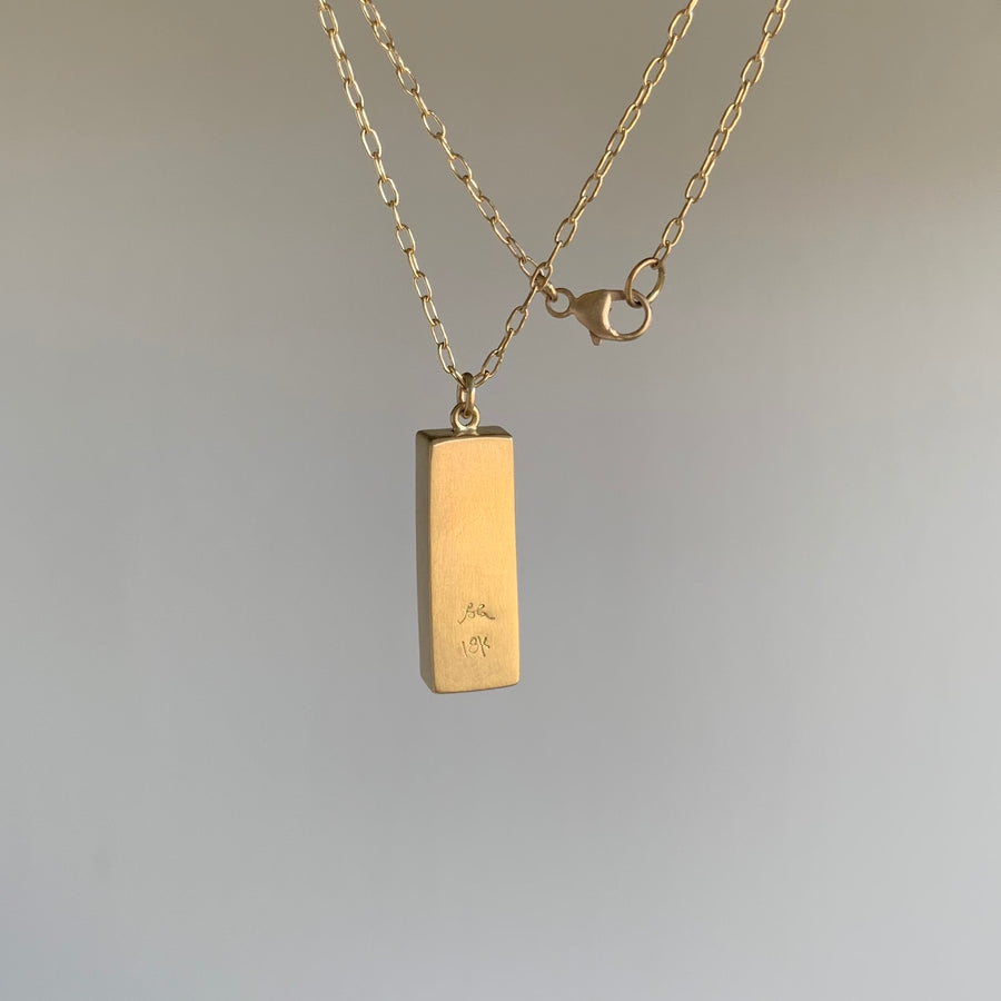 Deep Blue Indicolite Rectangle Pendant