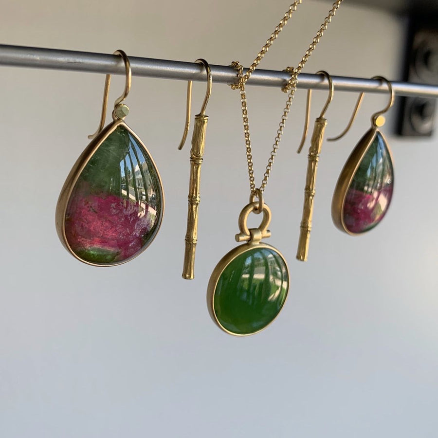 Watermelon Quartz Drop Earrings