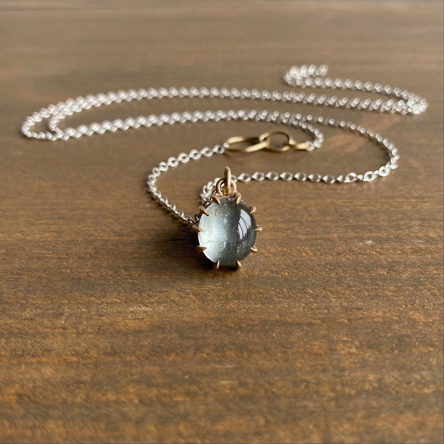 Small Moss Aquamarine Vanity Necklace