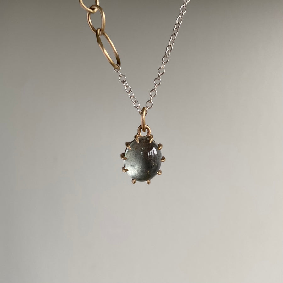Small Moss Aquamarine Vanity Necklace