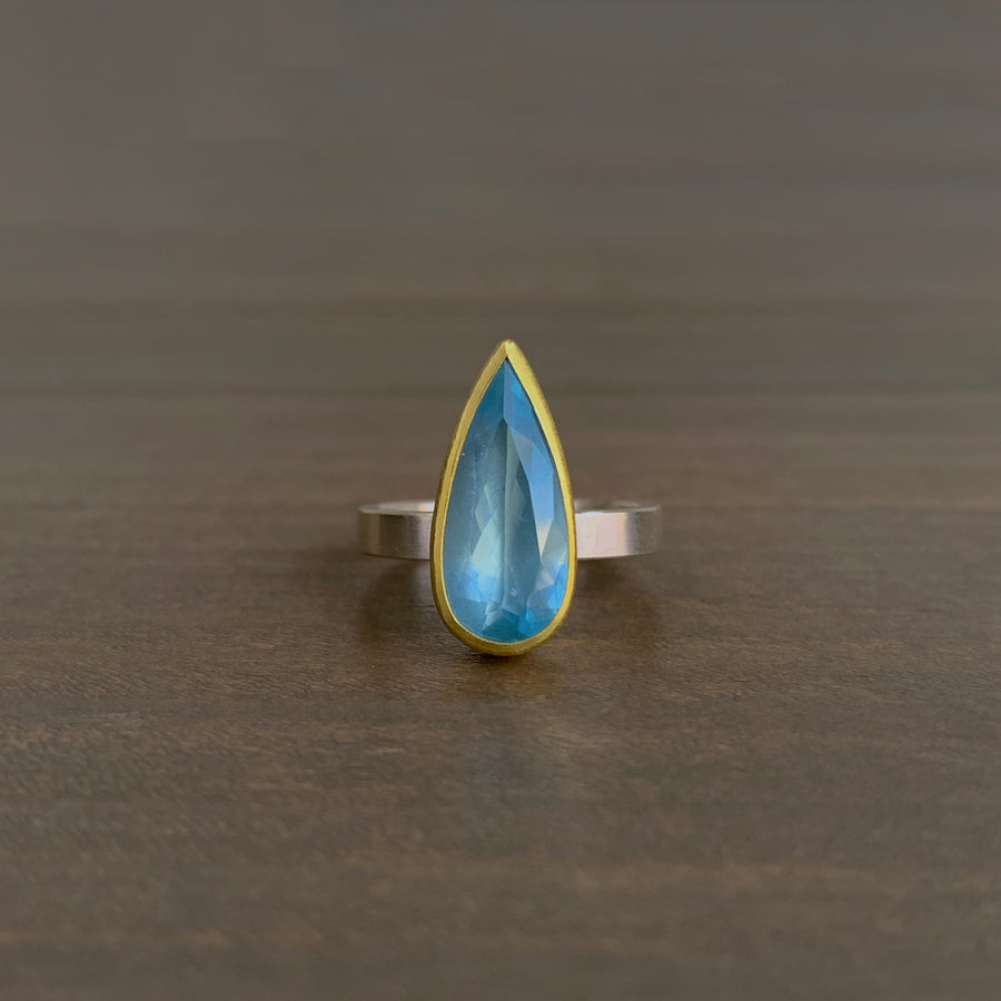 Aquamarine Drop Ring