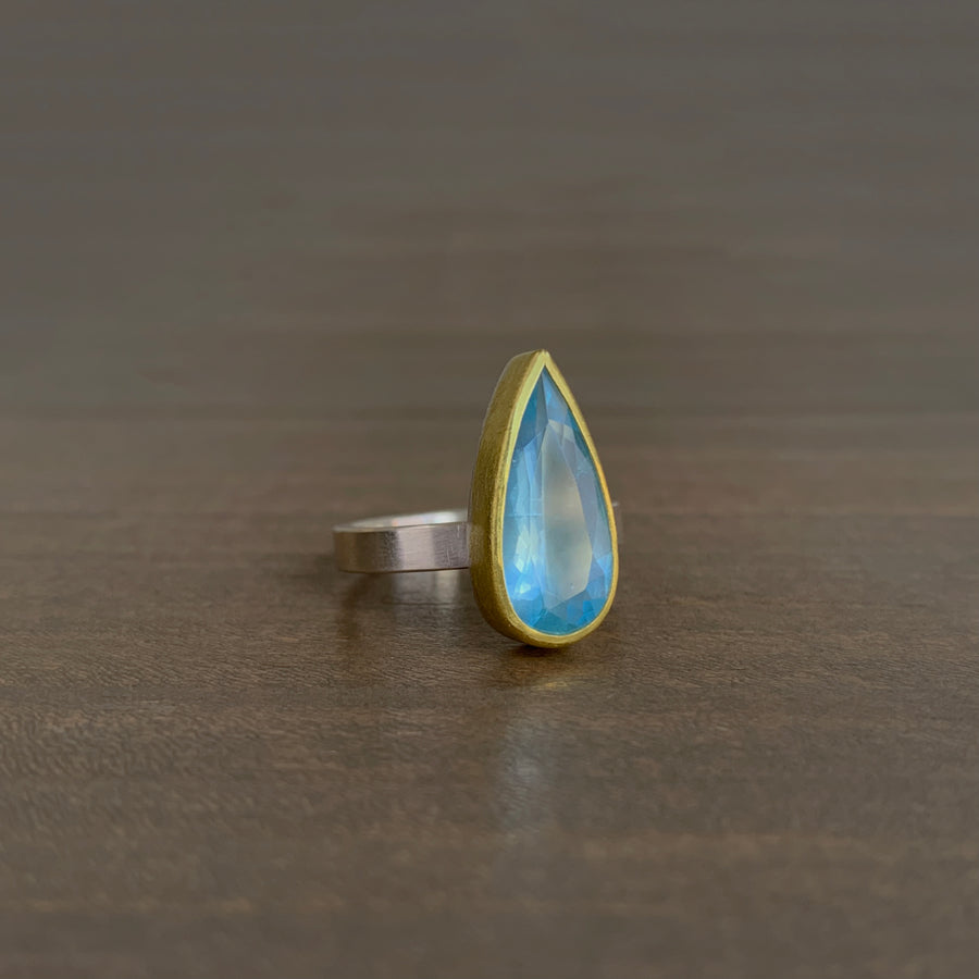 Aquamarine Drop Ring