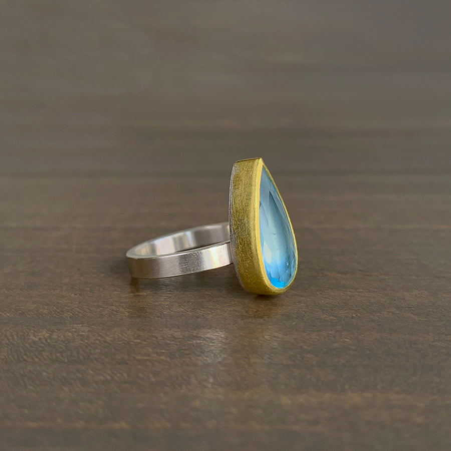 Aquamarine Drop Ring