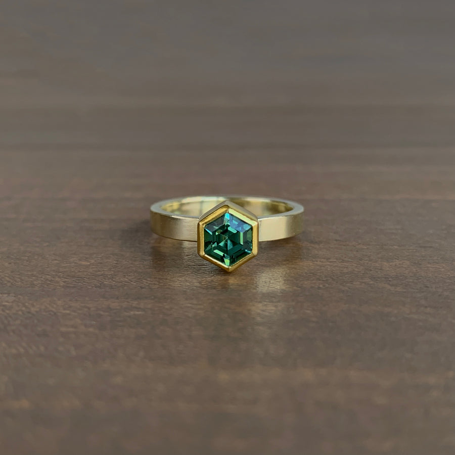 Tourmaline Hexagon Ring