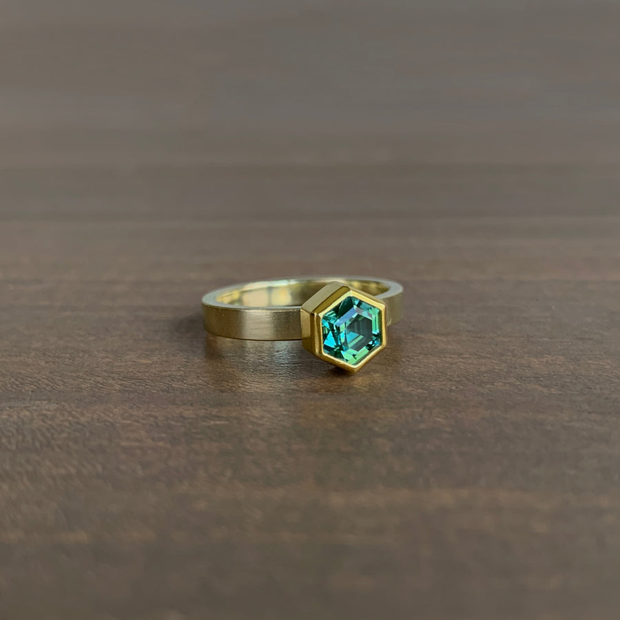 Tourmaline Hexagon Ring