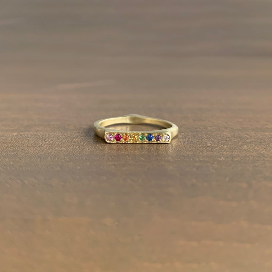 Gold Corazon Rainbow Stacking Ring