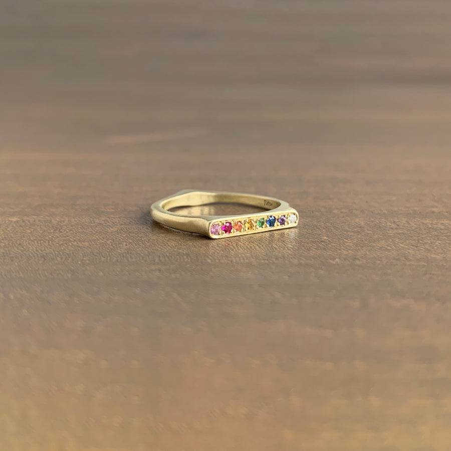 Gold Corazon Rainbow Stacking Ring