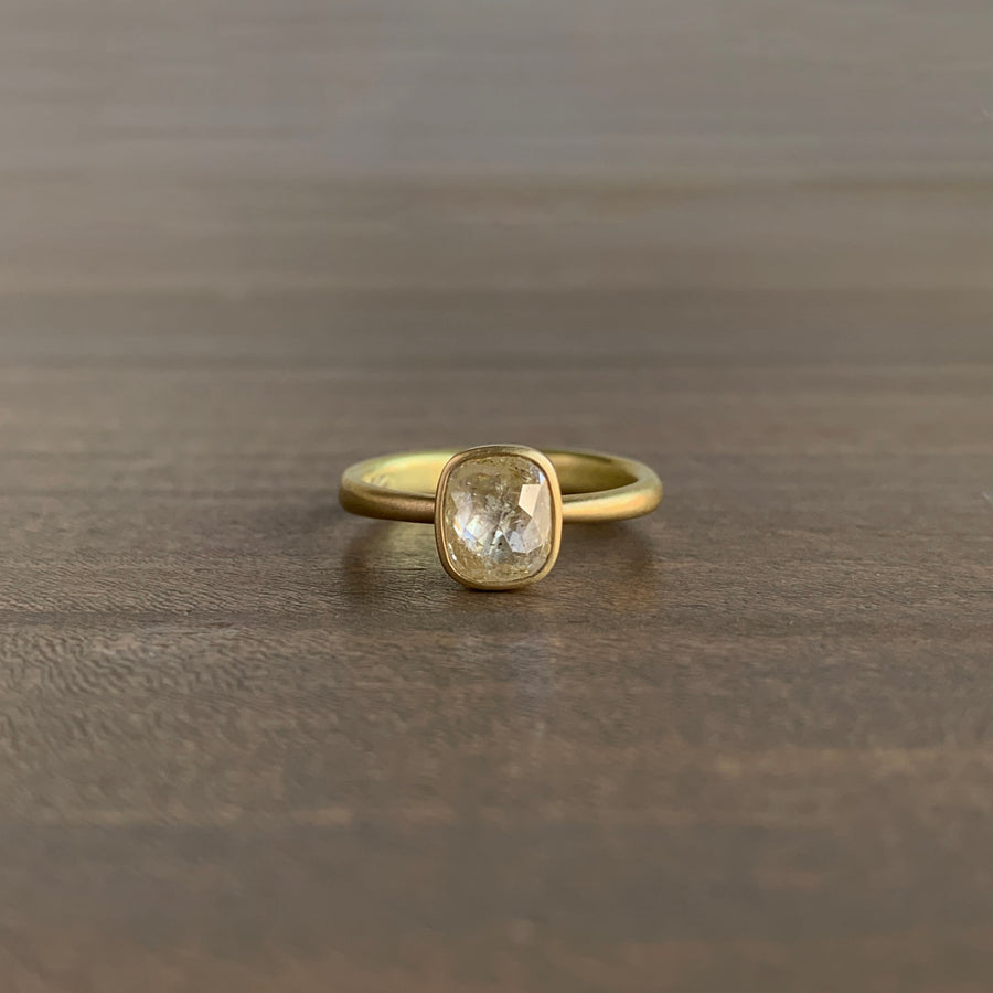 Lemony Cushion Diamond Ring