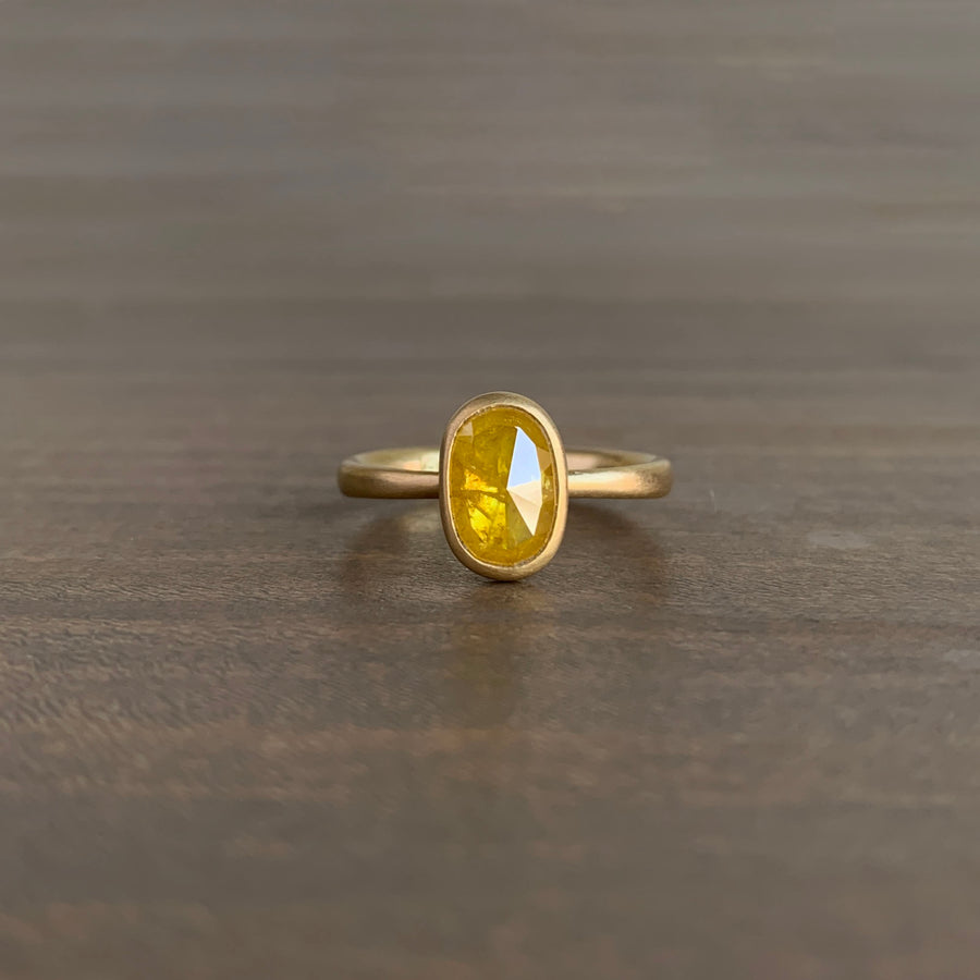 Oval Saffron Diamond Ring