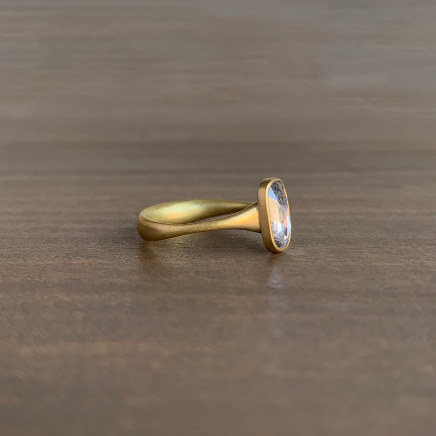 Oblong Grey Diamond Ring