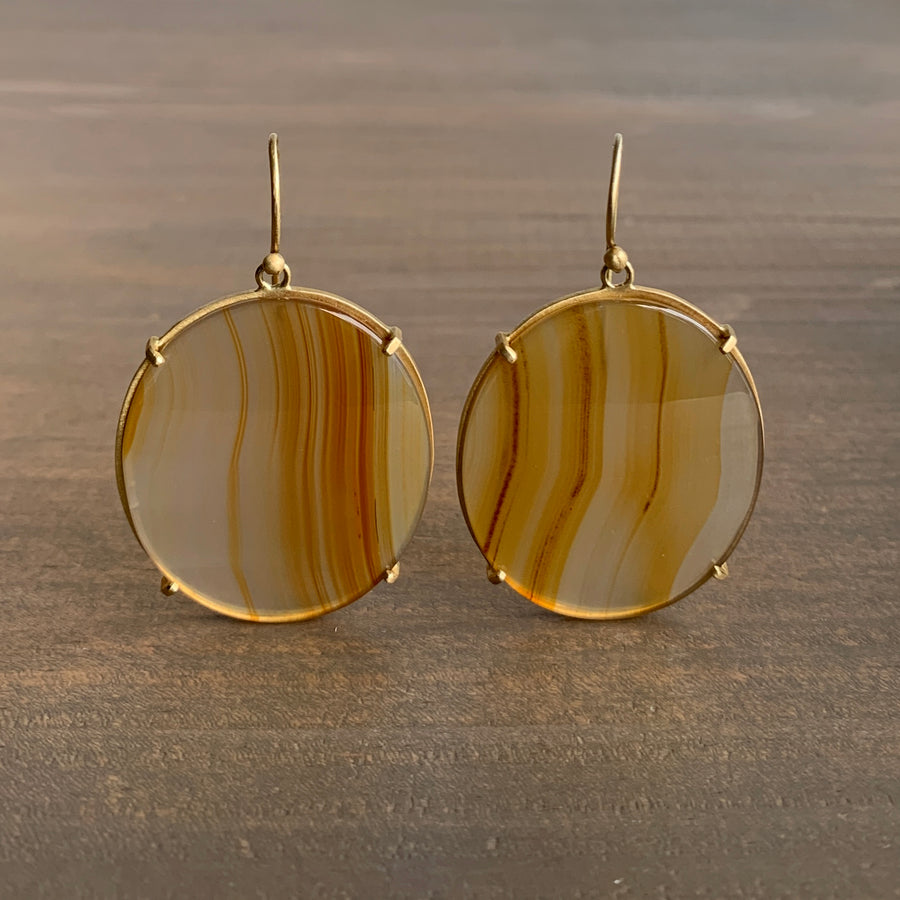 Oval Prong Set Montana Agate Earrings