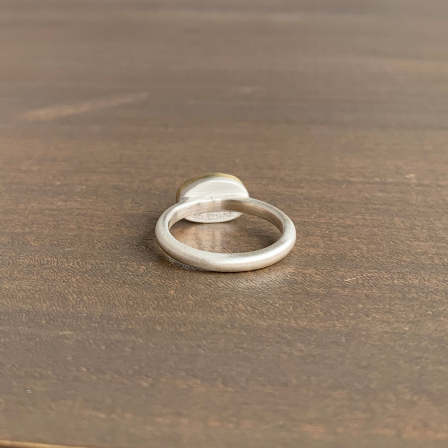 Oval Rose Cut Garnet Ring