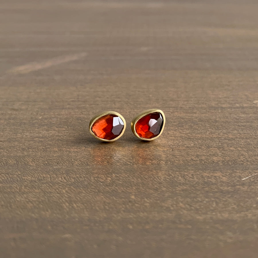 Rose Cut Garnet Studs