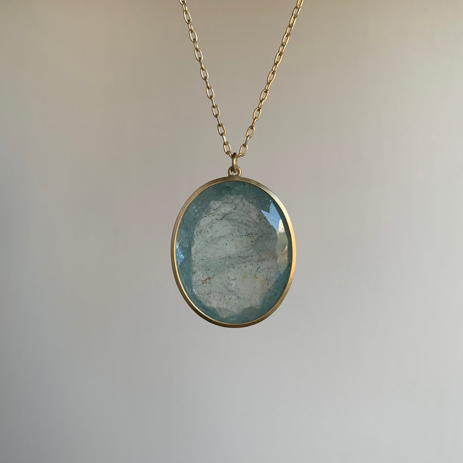 Glacial Oval Aquamarine Necklace