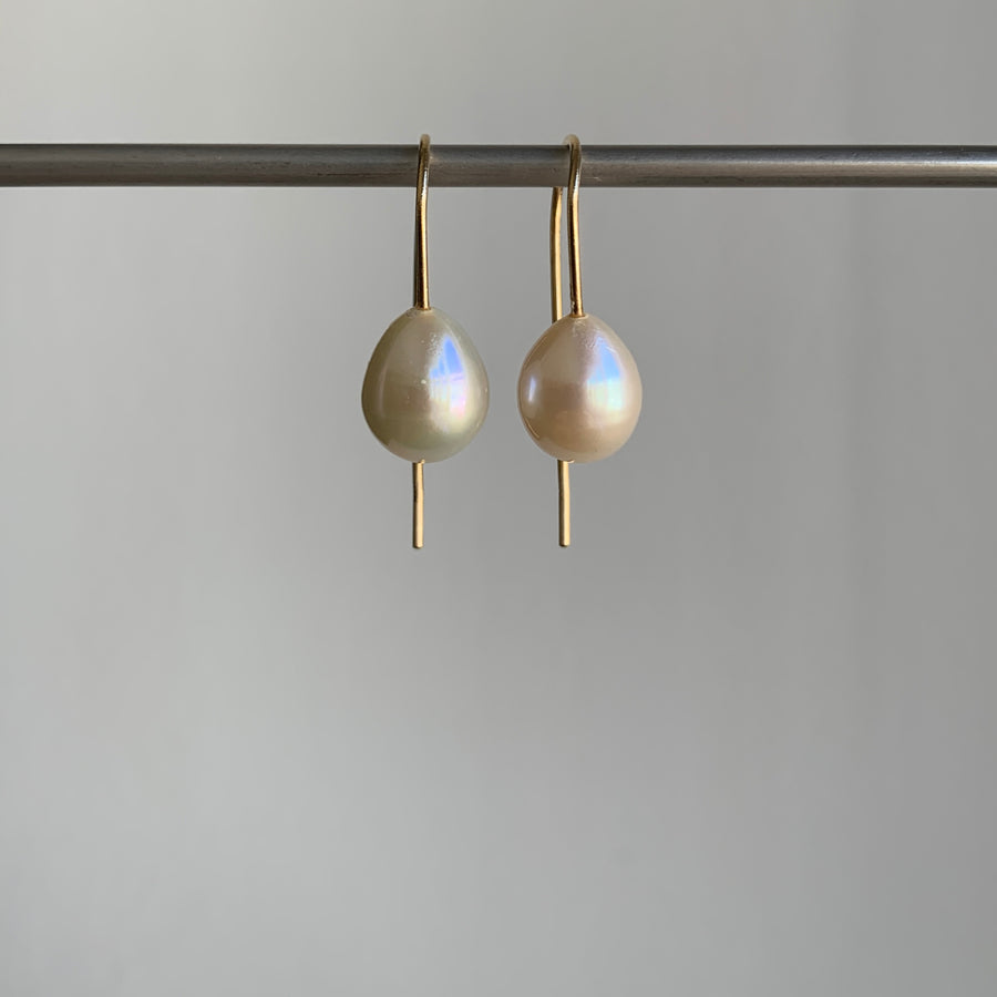 Cream Freshwater Pearl Drop Earrings