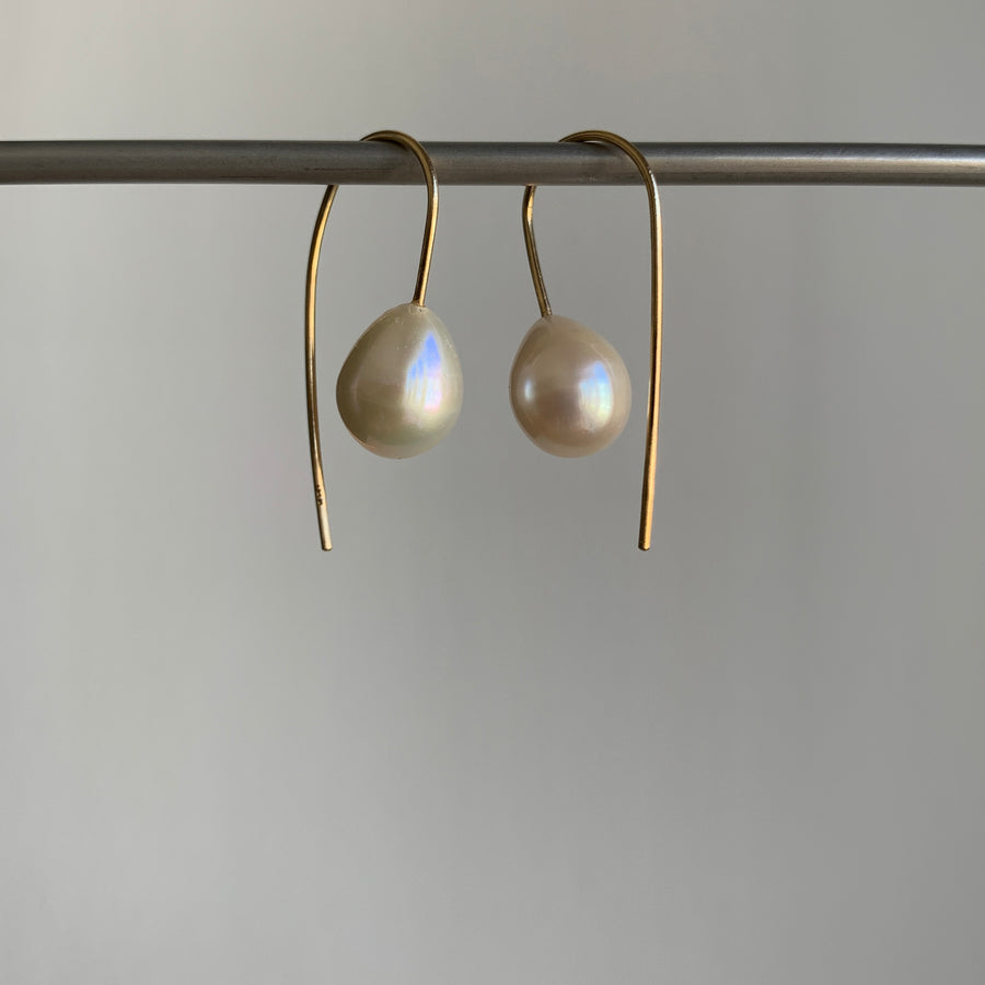 Cream Freshwater Pearl Drop Earrings