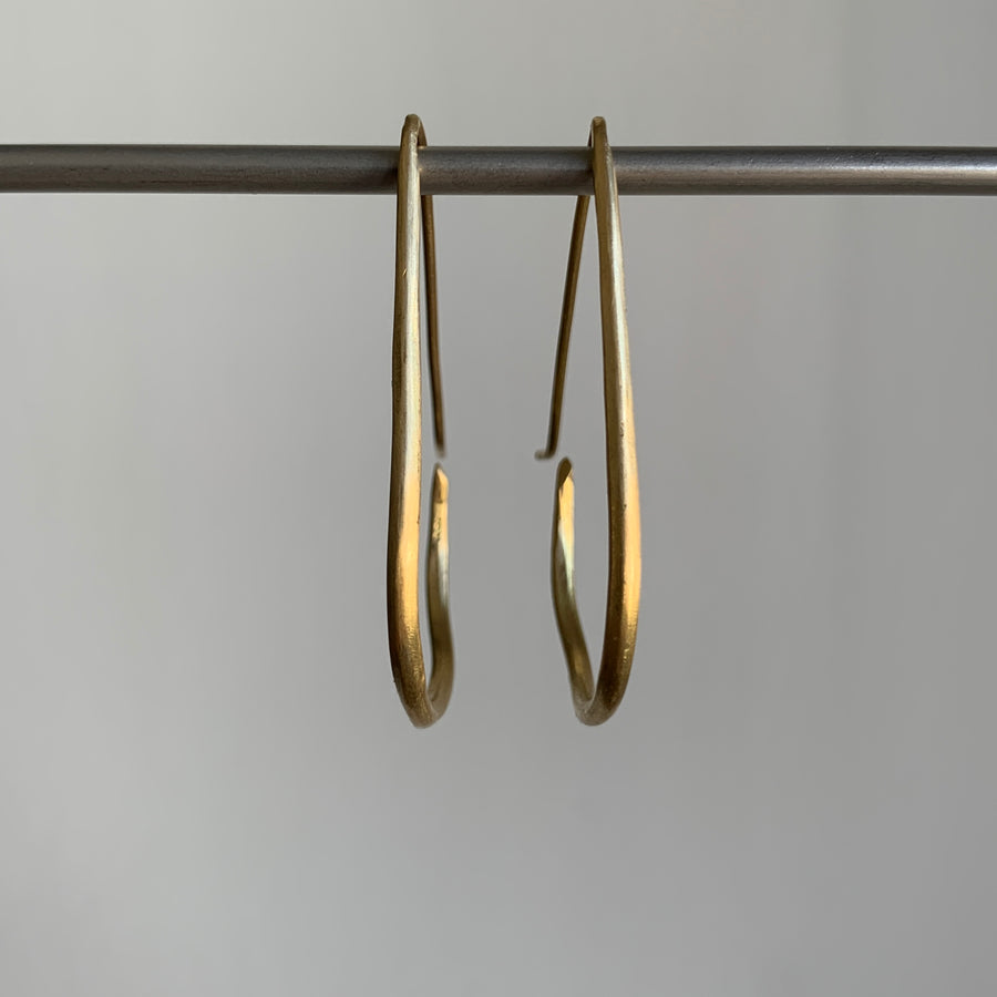 Vintage Gold Teardrop Hoop Earrings