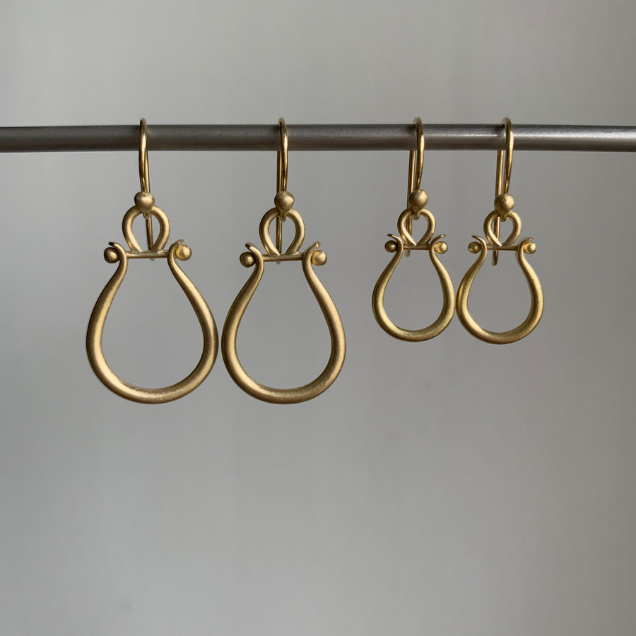 Gold Lyre Earrings