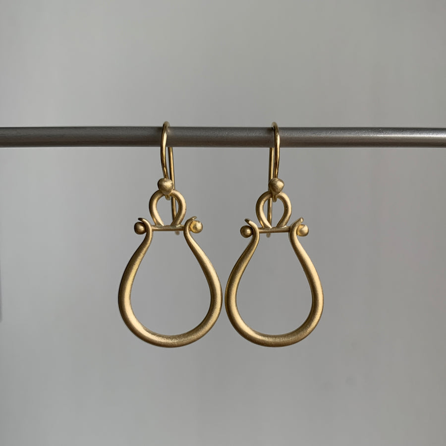 Gold Lyre Earrings
