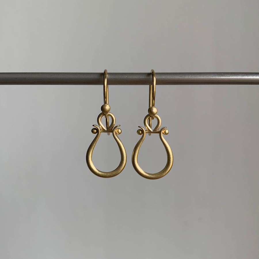 Gold Lyre Earrings