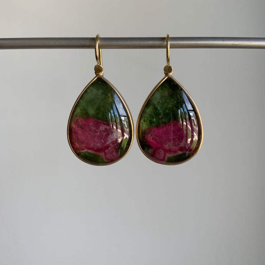 Watermelon Quartz Drop Earrings
