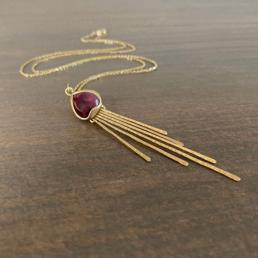Garnet Jellyfish Pendant