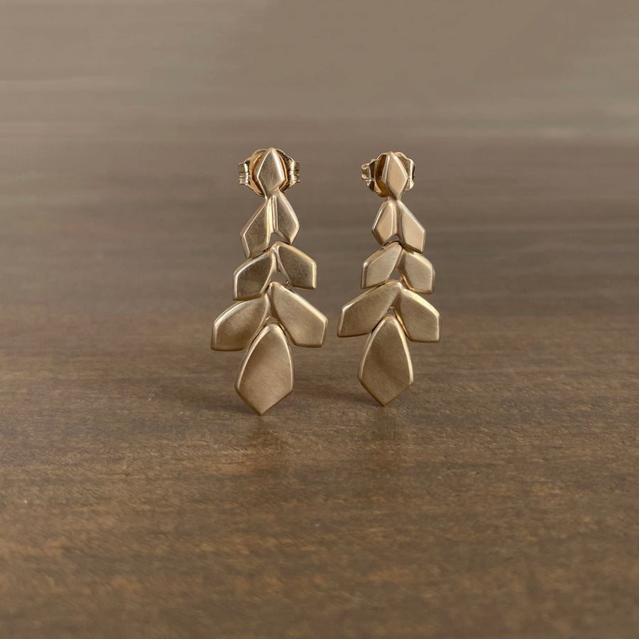 Small Gold Weeping Willow Earrings