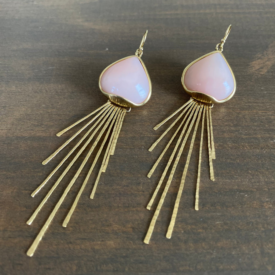 Pink Opal Jellyfish Earrings