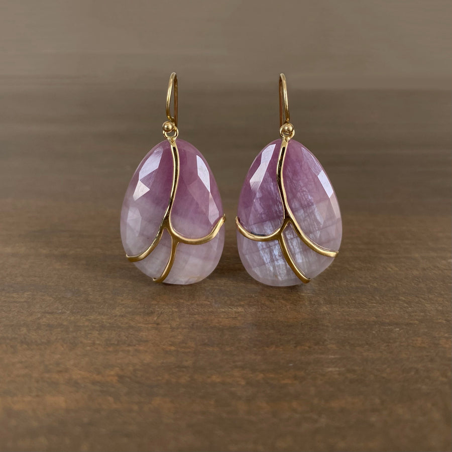 Pink Sapphire Butterfly Earrings