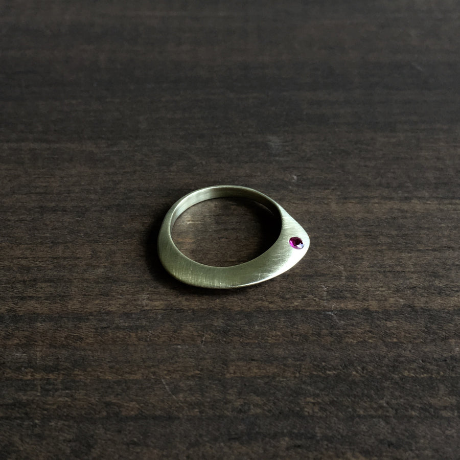 Gold Montauk Ring with Ruby