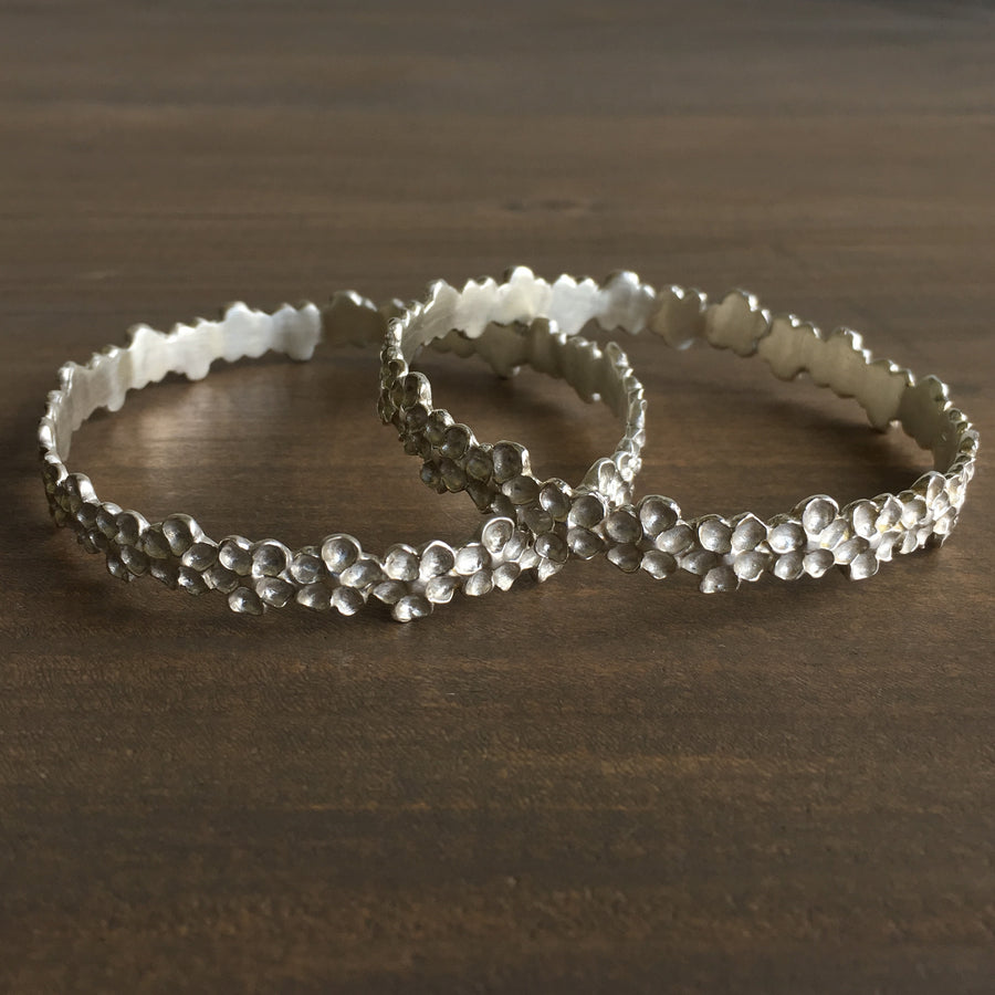 Medium Sterling Silver Impatiens Bangle