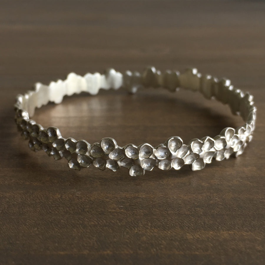 Medium Sterling Silver Impatiens Bangle