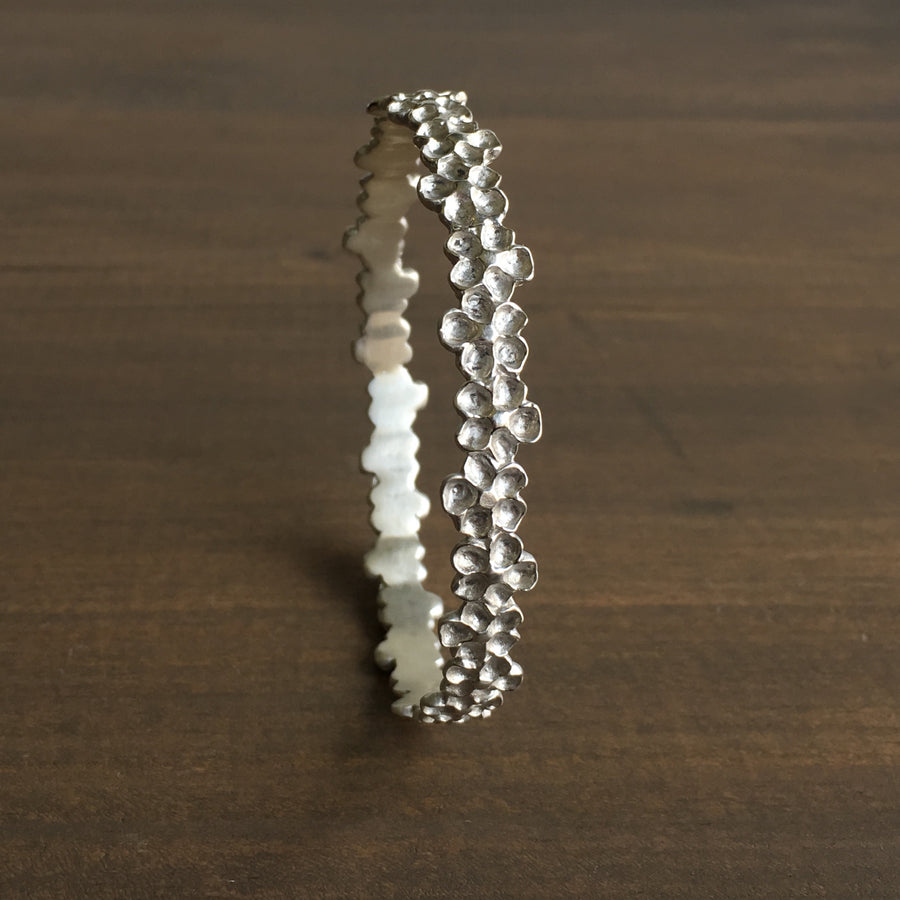 Medium Sterling Silver Impatiens Bangle