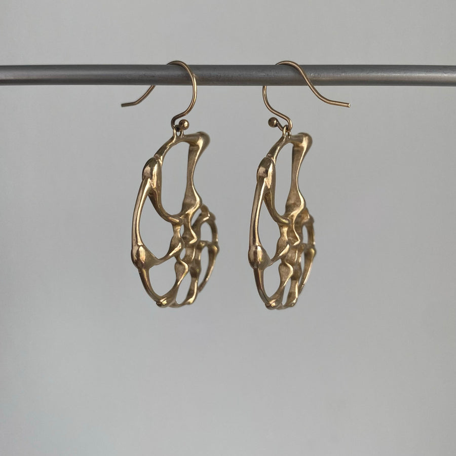 Small Gold Open Ammonite Earrings