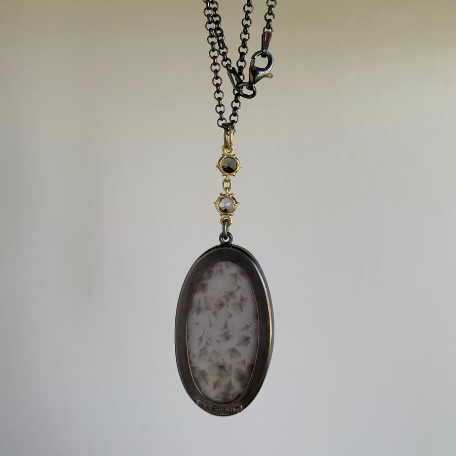 Terra Pendant with Smoky Lavender Drusy and Umba Sapphire