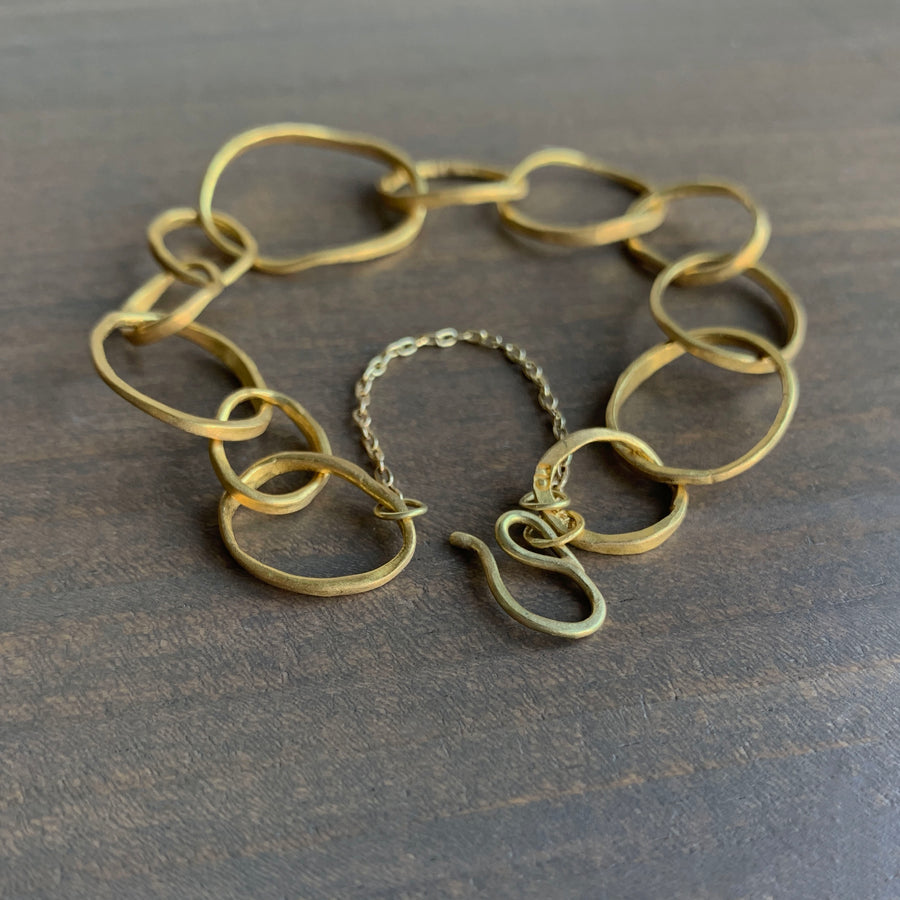 Gold Petal Link Bracelet