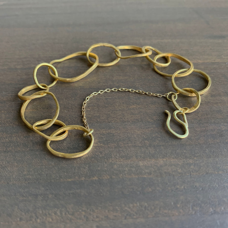 Gold Petal Link Bracelet