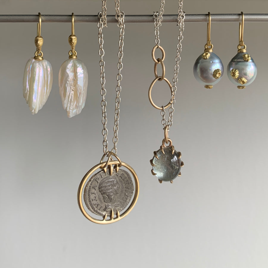 Small Moss Aquamarine Vanity Necklace